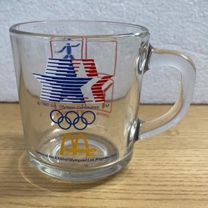 Vtg 1984 McDonalds Olympic Mug Coffee Cup Glass Los Angeles 10 oz Collectible